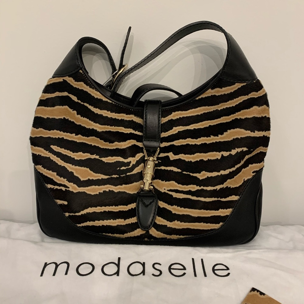 Authentic Gucci zebra pony hair Jackie bag